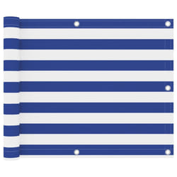 vidaXL Balcony Screen White and Blue 75x600 cm Oxford Fabric Privacy Sunshade