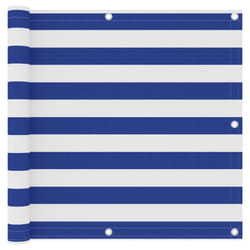 vidaXL Balcony Screen White and Blue 90x300 cm Oxford Fabric Privacy Sunshade