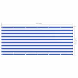vidaXL Balcony Screen White and Blue 120x300 cm Oxford Fabric Privacy Sunshade - Additional view 4