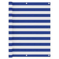 vidaXL Balcony Screen White and Blue 120x500 cm Oxford Fabric Privacy Sunshade