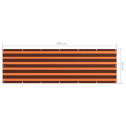 vidaXL Balcony Screen Orange and Brown 90x300 cm Oxford Fabric Outdoor Privacy