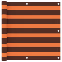 vidaXL Balcony Screen Orange and Brown 90x600 cm Oxford Fabric Outdoor Privacy