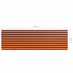 vidaXL Balcony Screen Orange and Brown 120x400 cm Oxford Fabric Patio Sunshade - Additional view 4