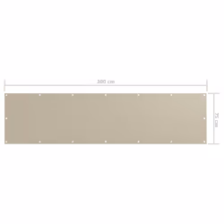 vidaXL Balcony Screen Beige 75x300 cm Oxford Fabric Garden Sunshade Windbreak - Additional view 4