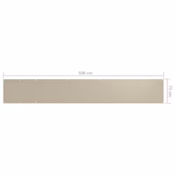 vidaXL Balcony Screen Beige 75x500 cm Oxford Fabric Garden Sunshade Windbreak - Additional view 4