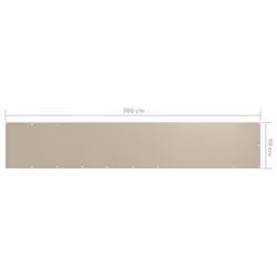 vidaXL Balcony Screen Beige 90x500 cm Oxford Fabric Garden Sunshade Windbreak - Additional view 4