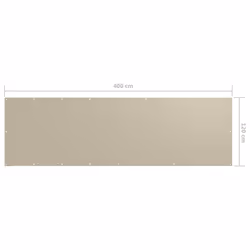 vidaXL Balcony Screen Beige 120x400 cm Oxford Fabric Garden Sunshade Windbreak - Additional view 4