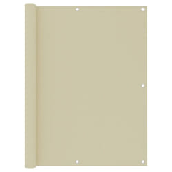 vidaXL Balcony Screen Cream 120x600 cm Oxford Fabric Fence Privacy Screening