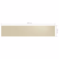 vidaXL Balcony Screen Cream 120x600 cm Oxford Fabric Fence Privacy Screening
