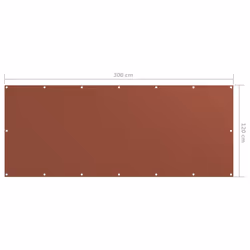 vidaXL Balcony Screen Terracotta 120x300 cm Oxford Fabric Protective Privacy - Additional view 4