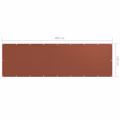 vidaXL Balcony Screen Terracotta 120x400 cm Oxford Fabric Protective Privacy - Additional view 4