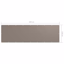 vidaXL Balcony Screen Taupe 120x400 cm Oxford Fabric Fence Privacy Screening - Additional view 4