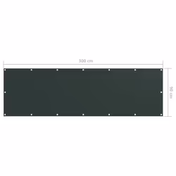 vidaXL Balcony Screen Dark Green 90x300 cm Oxford Fabric Privacy Screening - Additional view 4