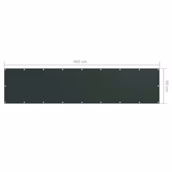 vidaXL Balcony Screen Dark Green 90x400 cm Oxford Fabric Privacy Screening - Additional view 4