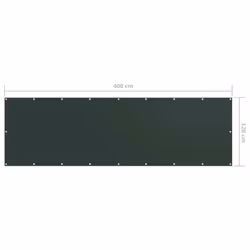 vidaXL Balcony Screen Dark Green 120x400 cm Oxford Fabric Privacy Screening - Additional view 4