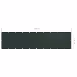 vidaXL Balcony Screen Dark Green 120x500 cm Oxford Fabric Privacy Screening - Additional view 4