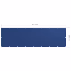 vidaXL Balcony Screen Blue 120x400 cm Oxford Fabric Protective Privacy Fence - Additional view 4