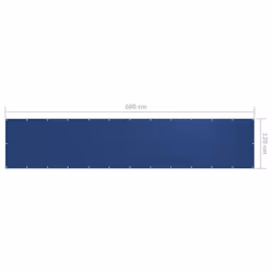 vidaXL Balcony Screen Blue 120x600 cm Oxford Fabric Protective Privacy Fence - Additional view 4