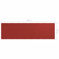 vidaXL Balcony Screen Red 120x400 cm Oxford Fabric Protective Privacy Fence - Additional view 4