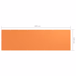vidaXL Balcony Screen Orange 120x400 cm Oxford Fabric Protective Privacy Fence - Additional view 4