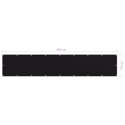 vidaXL Balcony Screen Black Oxford Fabric Outdoor Protective Privacy Sunshade - Additional view 4