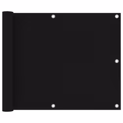 vidaXL Balcony Screen Black 75x600 cm Oxford Fabric Garden Privacy Sunshade