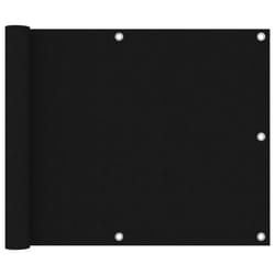 vidaXL Balcony Screen Black 75x600 cm Oxford Fabric Garden Privacy Sunshade