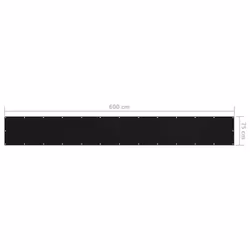 vidaXL Balcony Screen Black 75x600 cm Oxford Fabric Garden Privacy Sunshade - Additional view 4