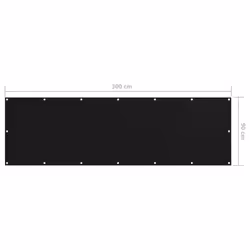 vidaXL Balcony Screen Black 90x300 cm Oxford Fabric Garden Privacy Sunshade - Additional view 4