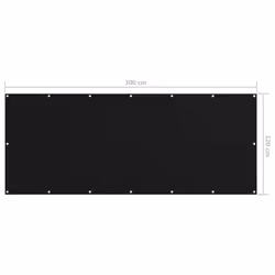 vidaXL Balcony Screen Black 120x300 cm Oxford Fabric Garden Privacy Sunshade - Additional view 4