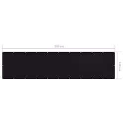vidaXL Balcony Screen Black 120x500 cm Oxford Fabric Garden Privacy Sunshade - Additional view 4