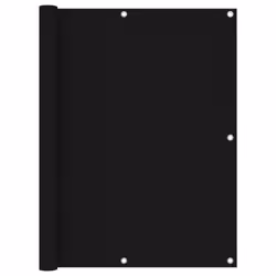 vidaXL Balcony Screen Black 120x600 cm Oxford Fabric Privacy Protective Fence