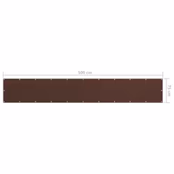 vidaXL Balcony Screen Brown 75x500 cm Oxford Fabric Garden Privacy Sunshade - Additional view 4