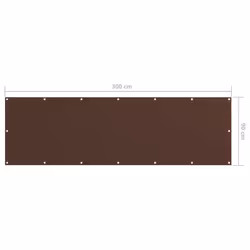 vidaXL Balcony Screen Brown 90x300 cm Oxford Fabric Garden Privacy Sunshade - Additional view 4