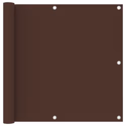 vidaXL Balcony Screen Brown 90x600 cm Oxford Fabric Garden Privacy Sunshade