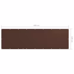 vidaXL Balcony Screen Brown 120x400 cm Oxford Fabric Garden Privacy Sunshade - Additional view 4