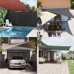 vidaXL Sunshade Sail Oxford Fabric Square 5x5 m Anthracite Balcony Sunscreen - Additional view 2