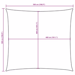 vidaXL Sunshade Sail Oxford Fabric Square 5x5 m Anthracite Balcony Sunscreen - Additional view 3