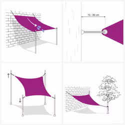 vidaXL Sunshade Sail Oxford Fabric Square 5x5 m Anthracite Balcony Sunscreen - Additional view 4