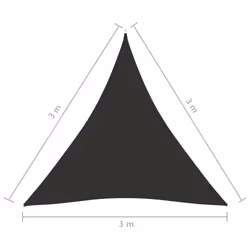 vidaXL Sunshade Sail Oxford Fabric Triangular 3x3x3 m Anthracite Sunscreen - Additional view 5
