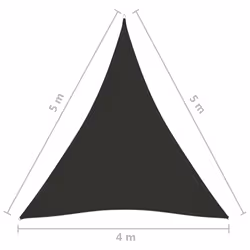 vidaXL Sunshade Sail Oxford Fabric Triangular 4x5x5 m Anthracite Sunscreen - Additional view 5
