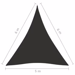 vidaXL Sunshade Sail Oxford Fabric Triangular 5x6x6 m Anthracite Sunscreen - Additional view 5