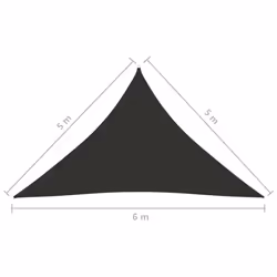 vidaXL Sunshade Sail Oxford Fabric Triangular 5x5x6 m Anthracite Sunscreen - Additional view 3