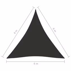 vidaXL Sunshade Sail Oxford Fabric Triangular 6x6x6 m Anthracite Sunscreen - Additional view 5