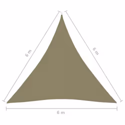 vidaXL Sunshade Sail Oxford Fabric Triangular 6x6x6 m Beige Sunscreen Canopy - Additional view 5