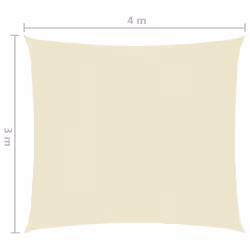 vidaXL Sunshade Sail Oxford Fabric Rectangular 3x4 m Cream Sunscreen Canopy - Additional view 5
