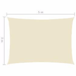 vidaXL Sunshade Sail Oxford Fabric Rectangular 3x5 m Cream Sunscreen Canopy - Additional view 4