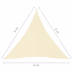 vidaXL Sunshade Sail Oxford Fabric Triangular 6x6x6 m Cream Sunscreen Canopy - Additional view 5