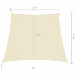 vidaXL Sunshade Sail Oxford Fabric Trapezium 2/4x3 m Cream Sunscreen Canopy - Additional view 5