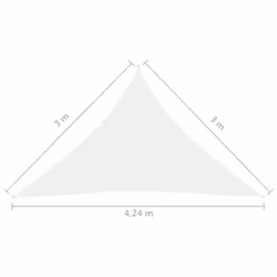 vidaXL Sunshade Sail Oxford Fabric Triangular 3x3x4.24 m White Patio Sunscreen - Additional view 5